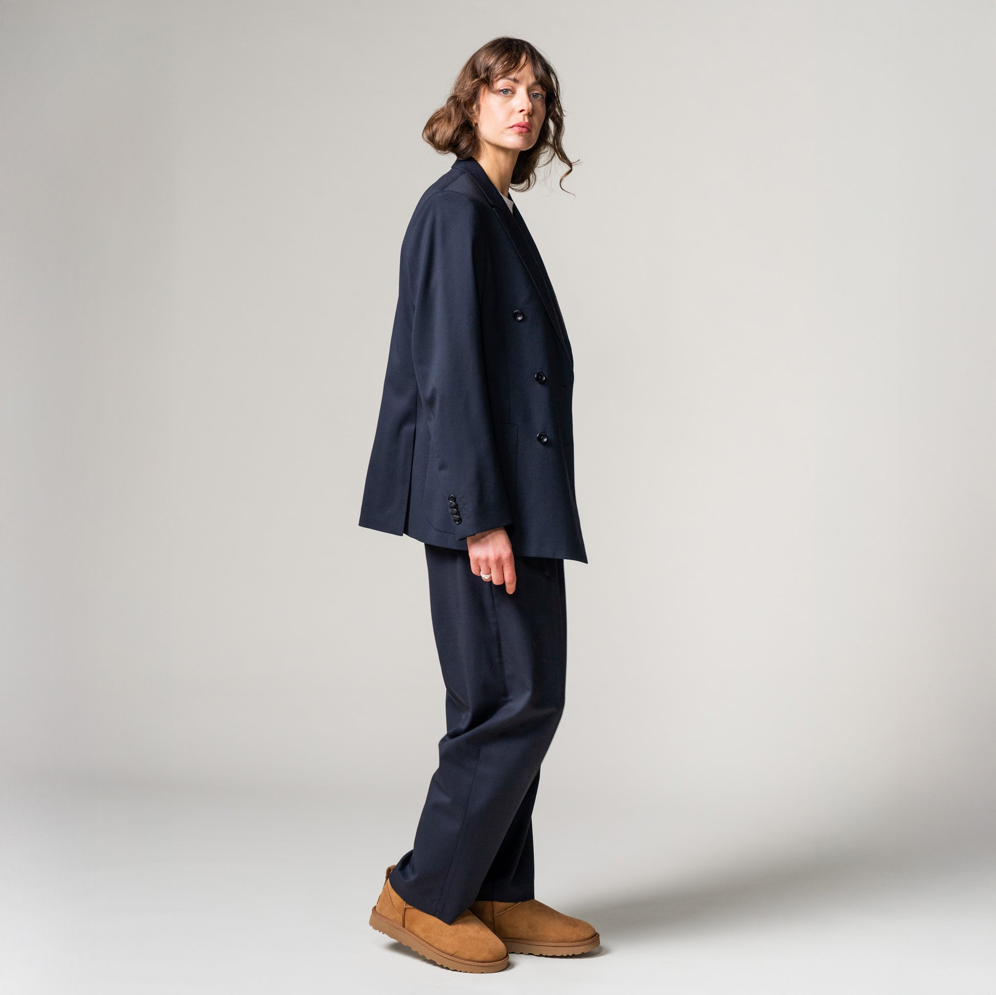 Seven Gauge U Blazer Double Breast Blazer Tropical Wool