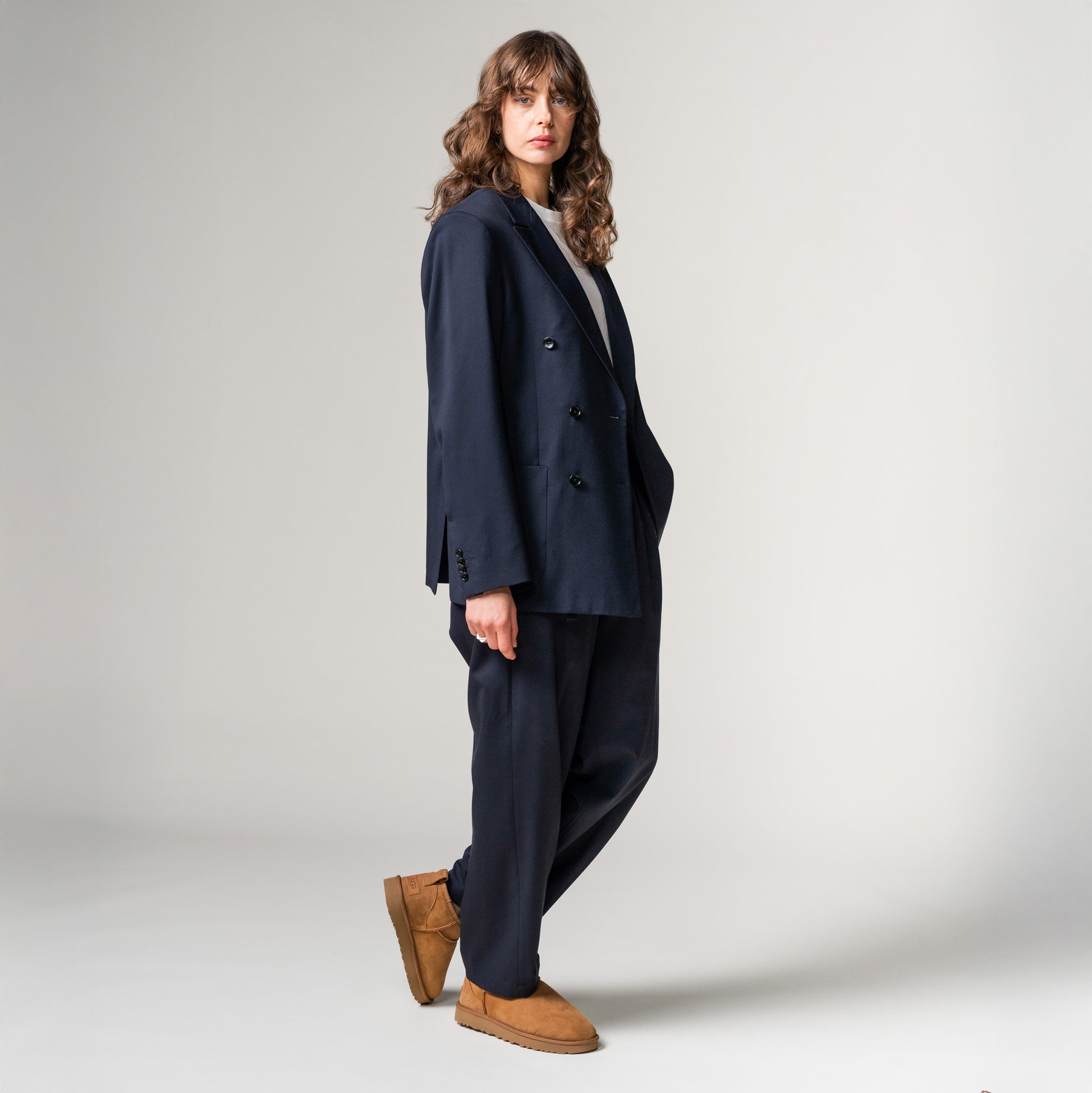 Seven Gauge U Blazer Double Breast Blazer Tropical Wool