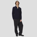 Seven Gauge U Sweater blu / s Lambswool Polo