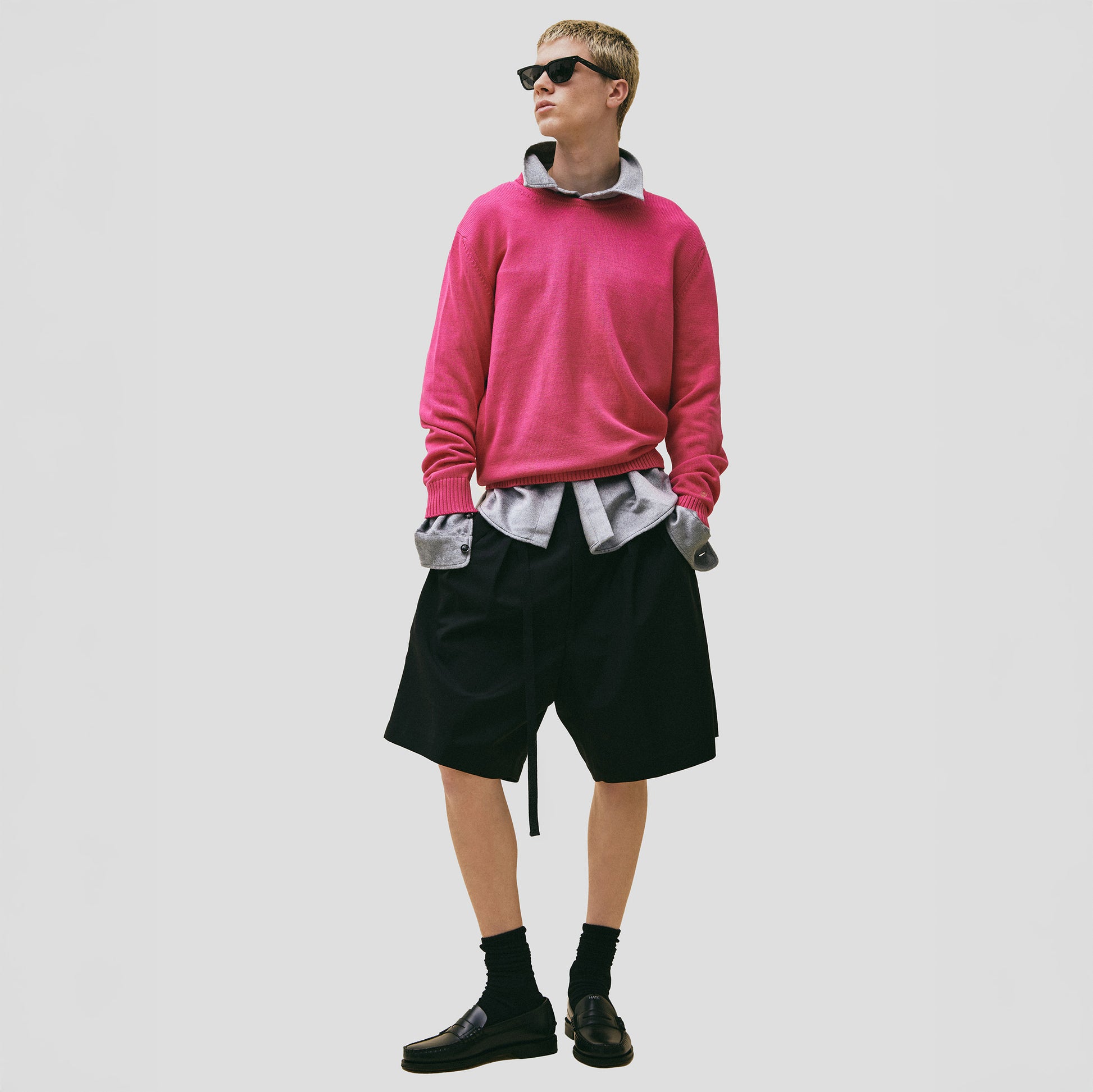 Seven Gauge U Sweater Fuschia / S Cotton Crewneck Sweater