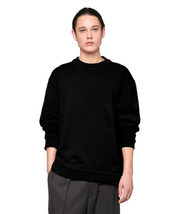 Seven Gauge U Sweater Wool Cashmere Crewneck Sweater - Black