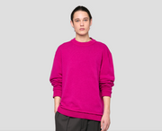 Seven Gauge U Sweater Wool Cashmere Crewneck Sweater - Fucsia