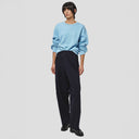 Seven Gauge U Sweater Wool Cotton Crewneck Sweater, Azzurro