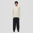 Seven Gauge U Sweater Wool Cotton Crewneck Sweater, Beige