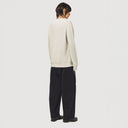 Seven Gauge U Sweater Wool Cotton Crewneck Sweater, Beige
