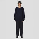 Seven Gauge U Sweater Wool Cotton Crewneck Sweater, Blu