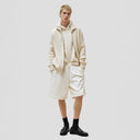 Seven Gauge U Sweater Wool Cotton Hooded Sweater, Beige