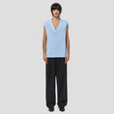 Seven Gauge U Vest azzurro / s Cotton Vest Sweater