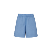 The Aiayu Shorts Long are blue, knee-length summer shorts crafted from lightweight fabric featuring an elastic waistband for comfort and style.