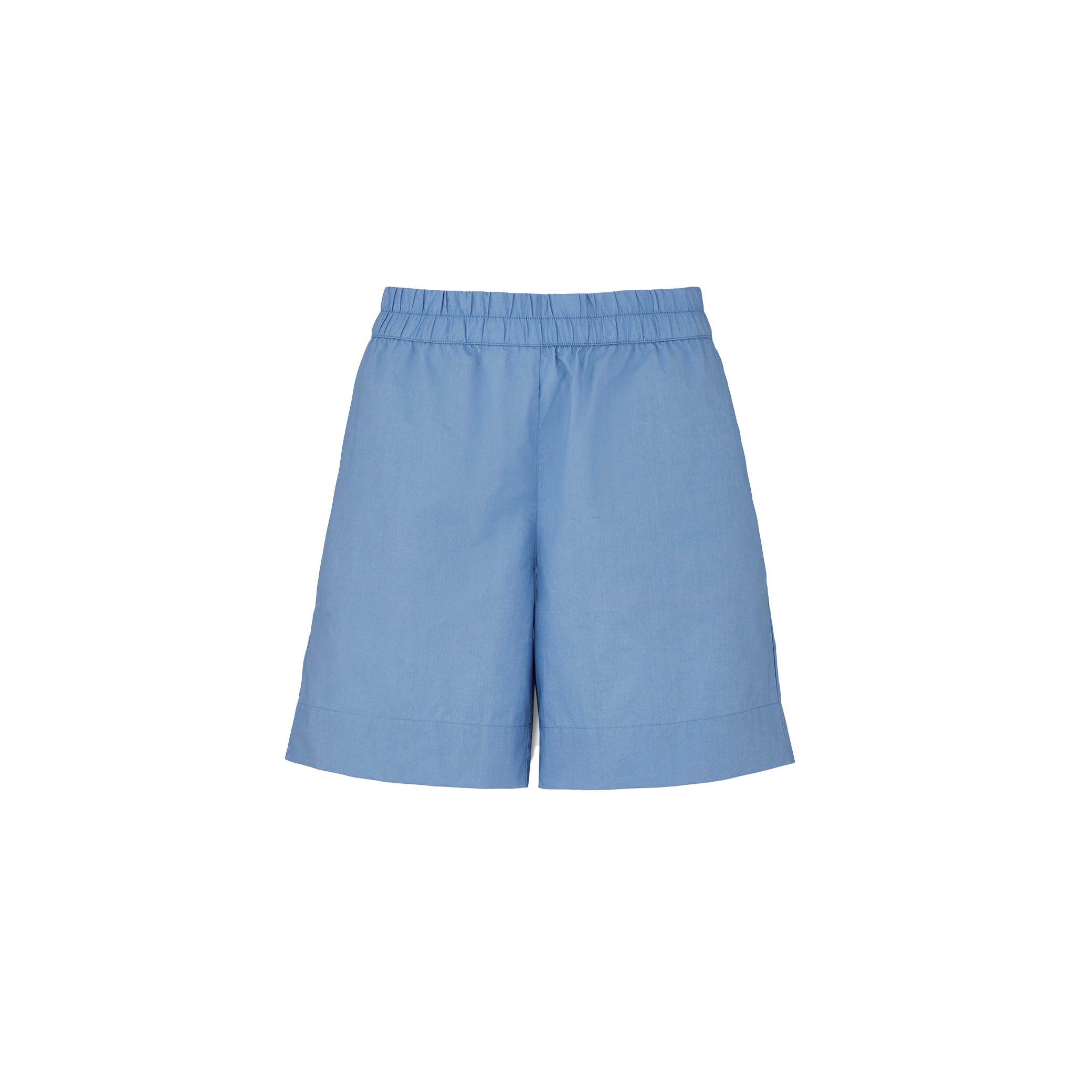The Aiayu Shorts Long are blue, knee-length summer shorts crafted from lightweight fabric featuring an elastic waistband for comfort and style.