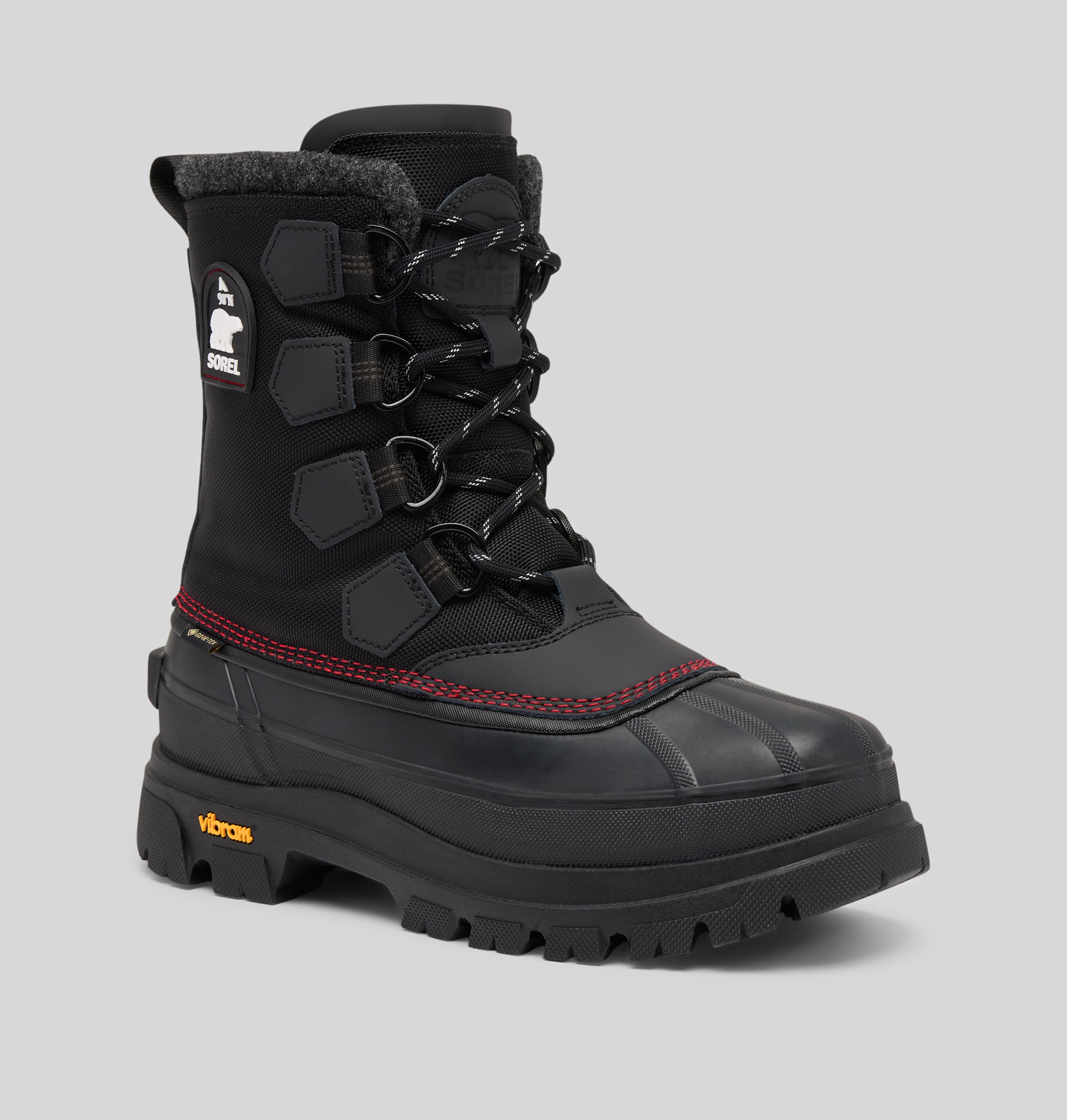 Sorel Shoes M's Caribou Horizon™ GTX - Black/Bright Red