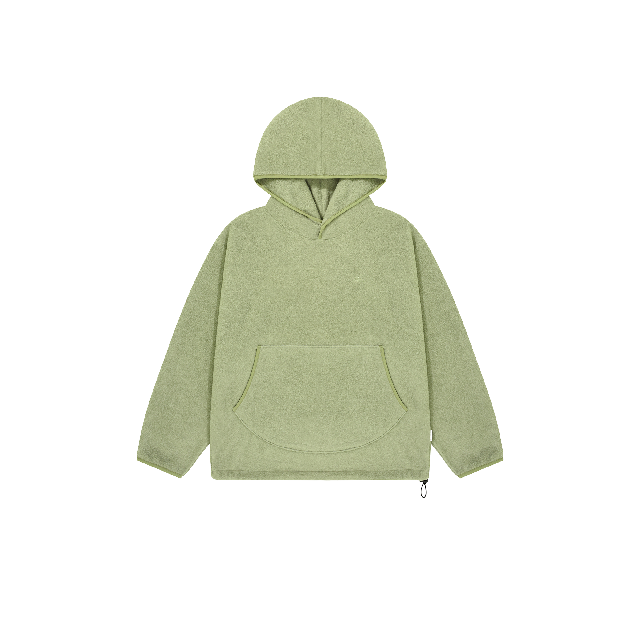 Sunrise Fleece Snap Hoodie by Kappy, presented against a plain black background, highlights its classic design with a front pocket.