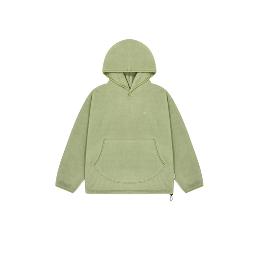 Sunrise Fleece Snap Hoodie by Kappy, presented against a plain black background, highlights its classic design with a front pocket.