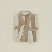 Terry Bath Robe, Ivory/Flax