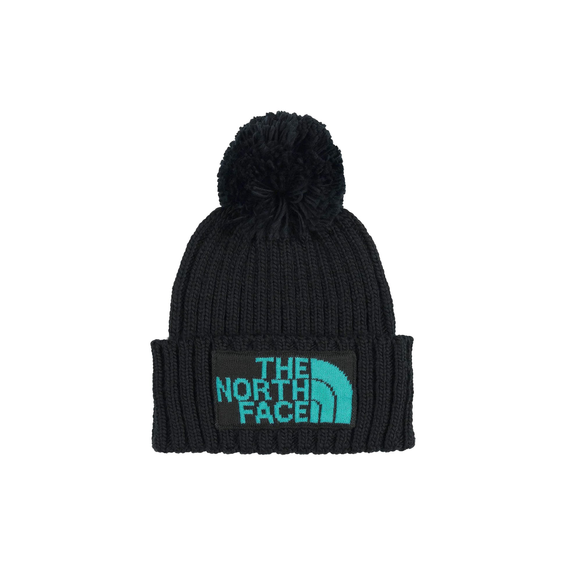 The North Face Beanie Heritage Ski Tuke Hat, Black/Après Blue