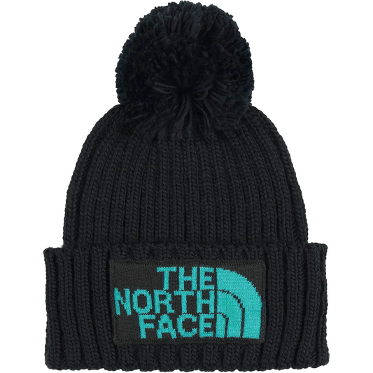 The North Face Beanie Heritage Ski Tuke Hat, Black/Après Blue