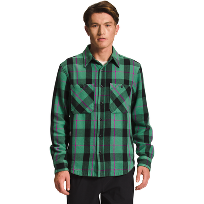 The North Face M Button Down Shirt Men's Valley Twill Flannel Shirt, Deep Grass Green Hero Lrg Plaid