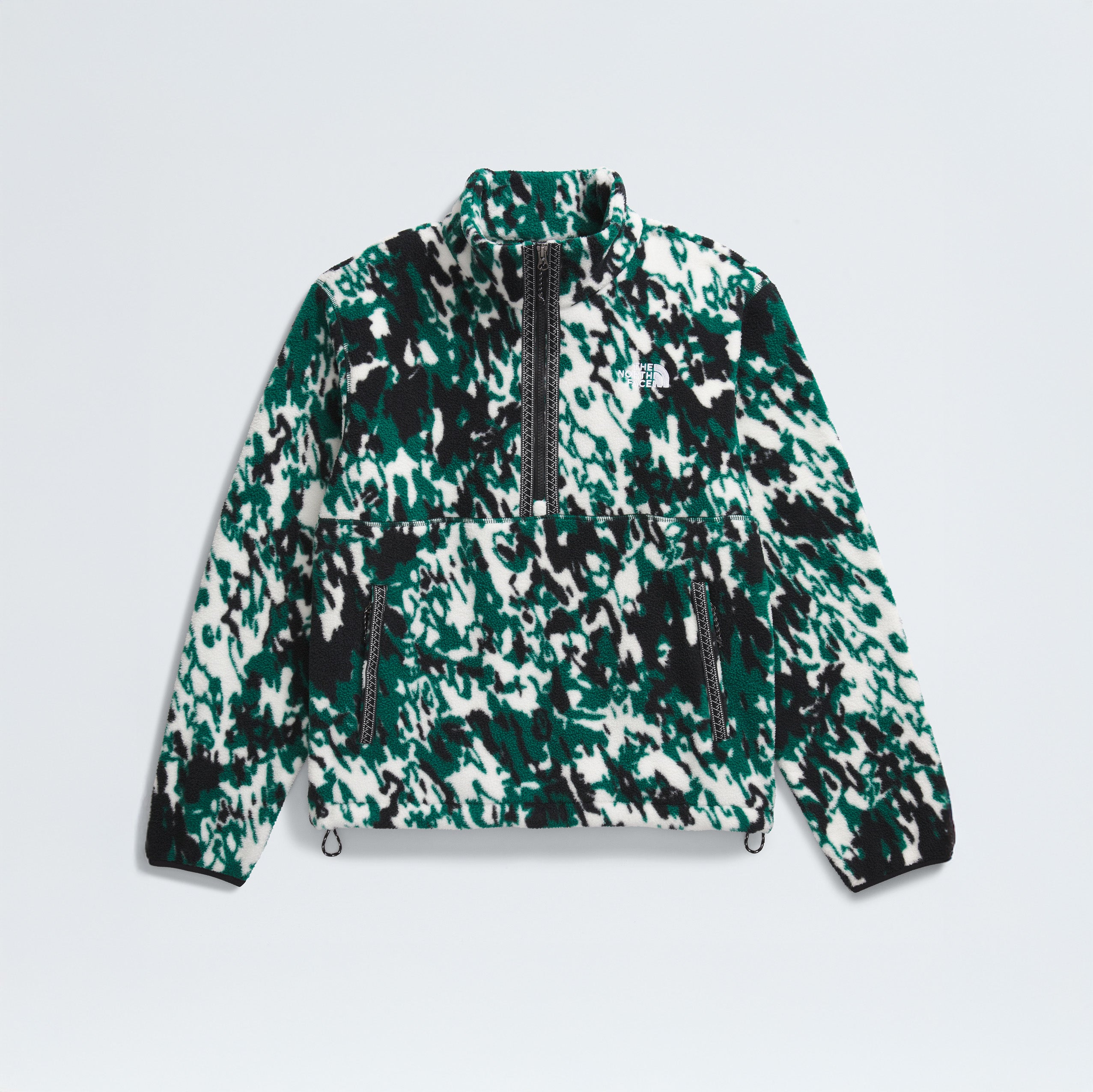 The North Face M Jacket Deep Nori Trail Grid Fleece Print / S M TNF Fleeski 1/4 Zip Pullover