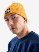 The North Face U Hat OS TNF Logo Box Cuffed Beanie - Summit Gold