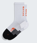 The North Face U Socks S Never Stop Trail Run Crew Socks - TNF White/Acrylic Orange