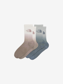 The North Face U Socks XS Everyday Crew Socks Dip Dye 2P - Garnet/Cumulus Cloud/Timeless Taupe/White Dune