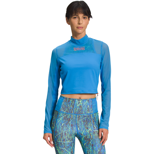 The North Face W Active Top Women's Trailwear QTM Mock Neck L/S, Super Sonic Blue