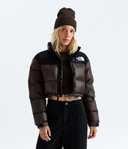 The North Face W Jacket Women's Nuptse Short Jacket - Dark Chestnut/TNF Black