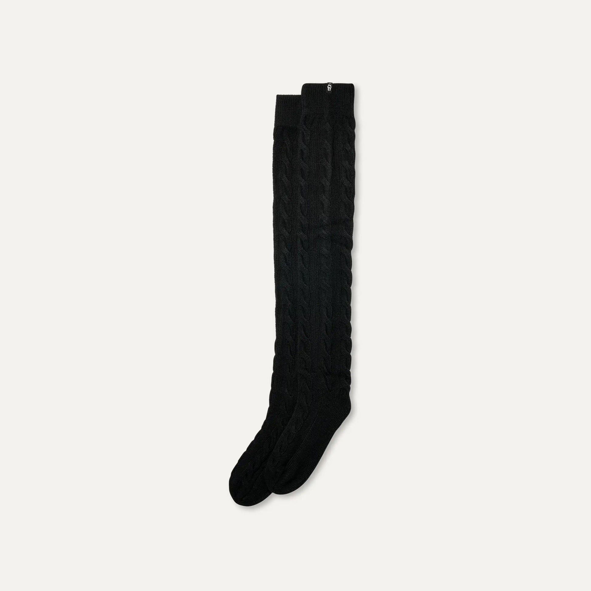 UGG Socks BLACK / L/XL W Zanika Thigh High Cable Sock