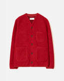 Universal Works Cardigans Wool Fleece Cardigan - Scarlet