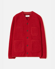 Universal Works Cardigans Wool Fleece Cardigan - Scarlet