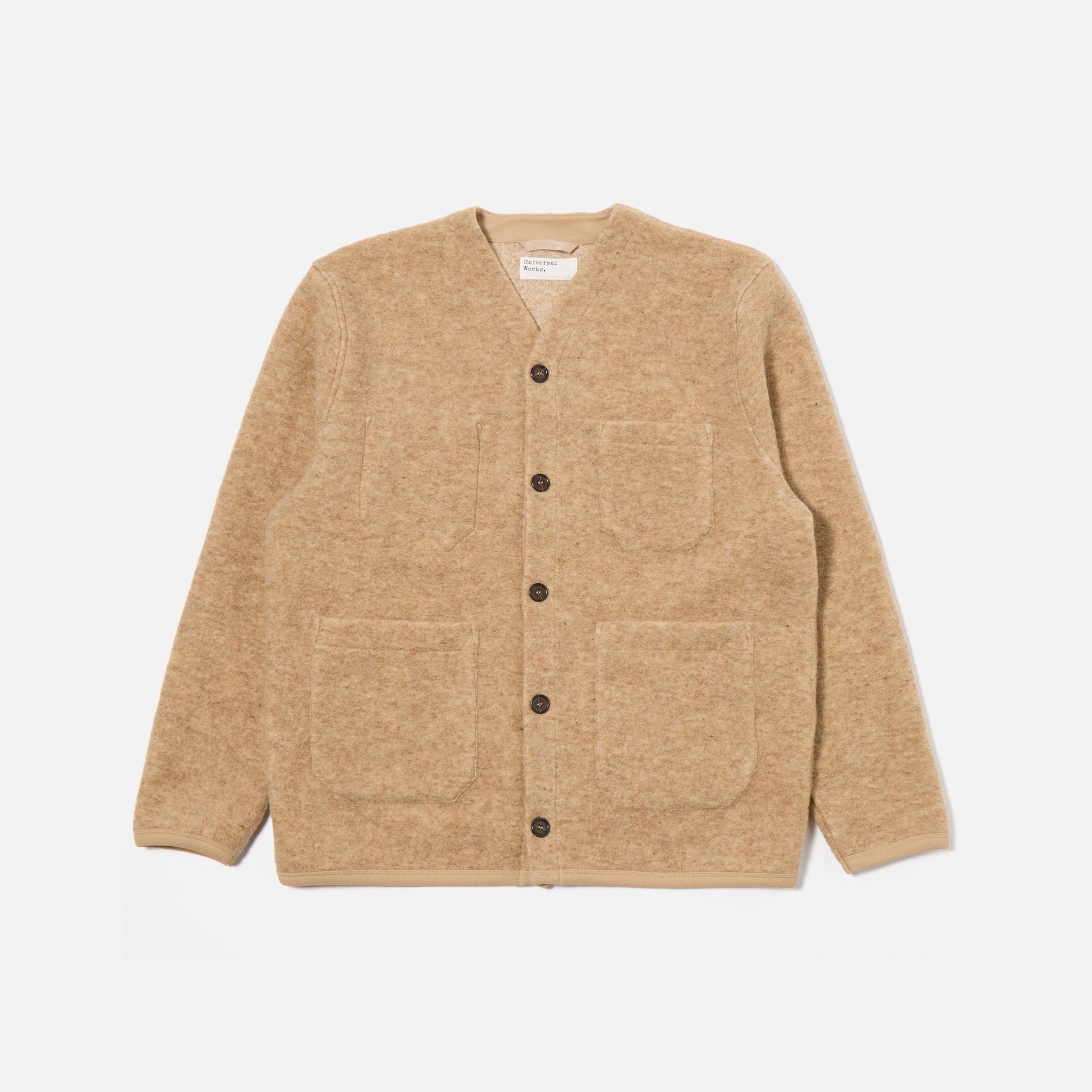 Universal Works Caridigan Fawn / XS Cardigan Wool Fleece