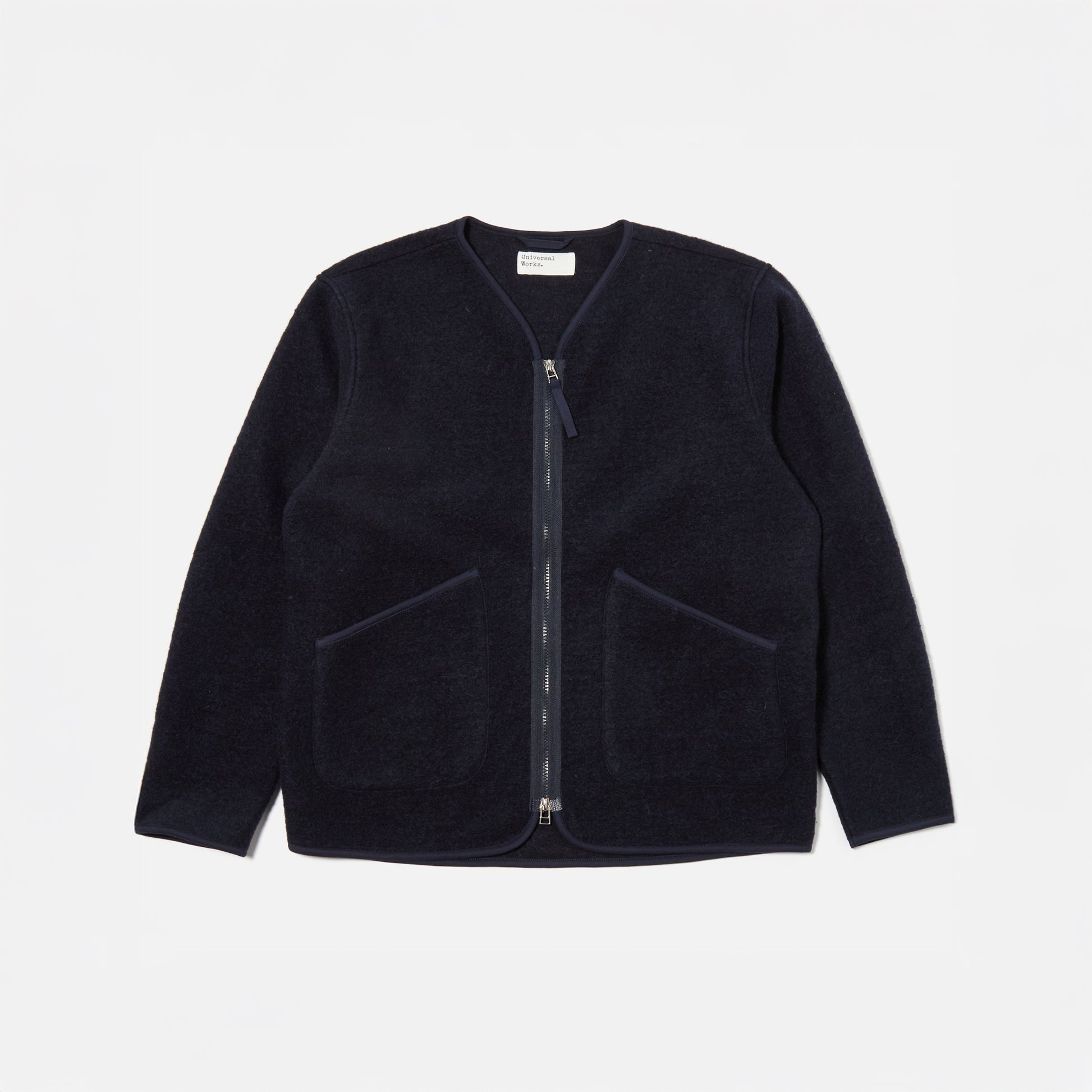 Universal Works Jacket Navy / XS Zip Liner Jacket Wool Fleece