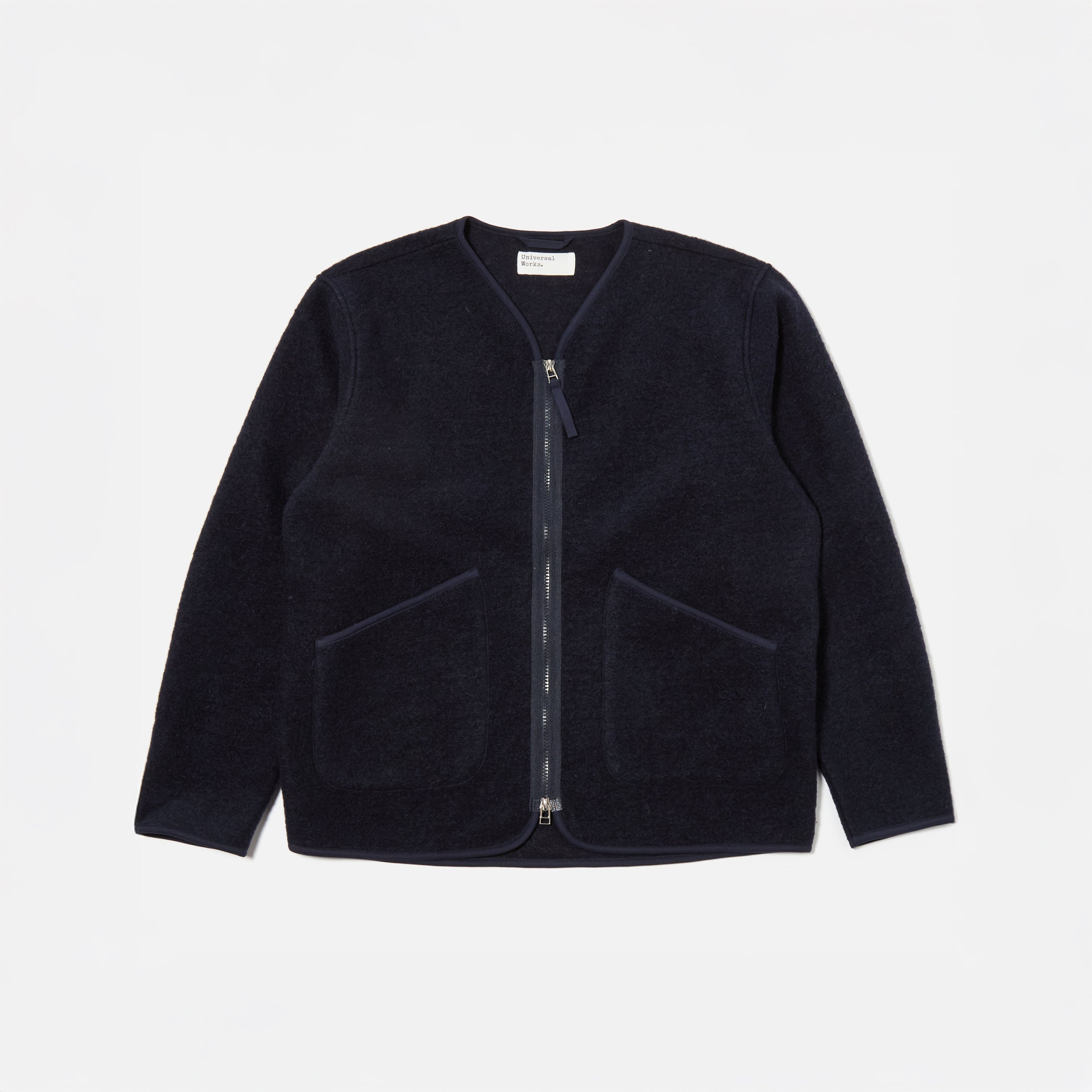 Universal Works Jacket Navy / XS Zip Liner Jacket Wool Fleece