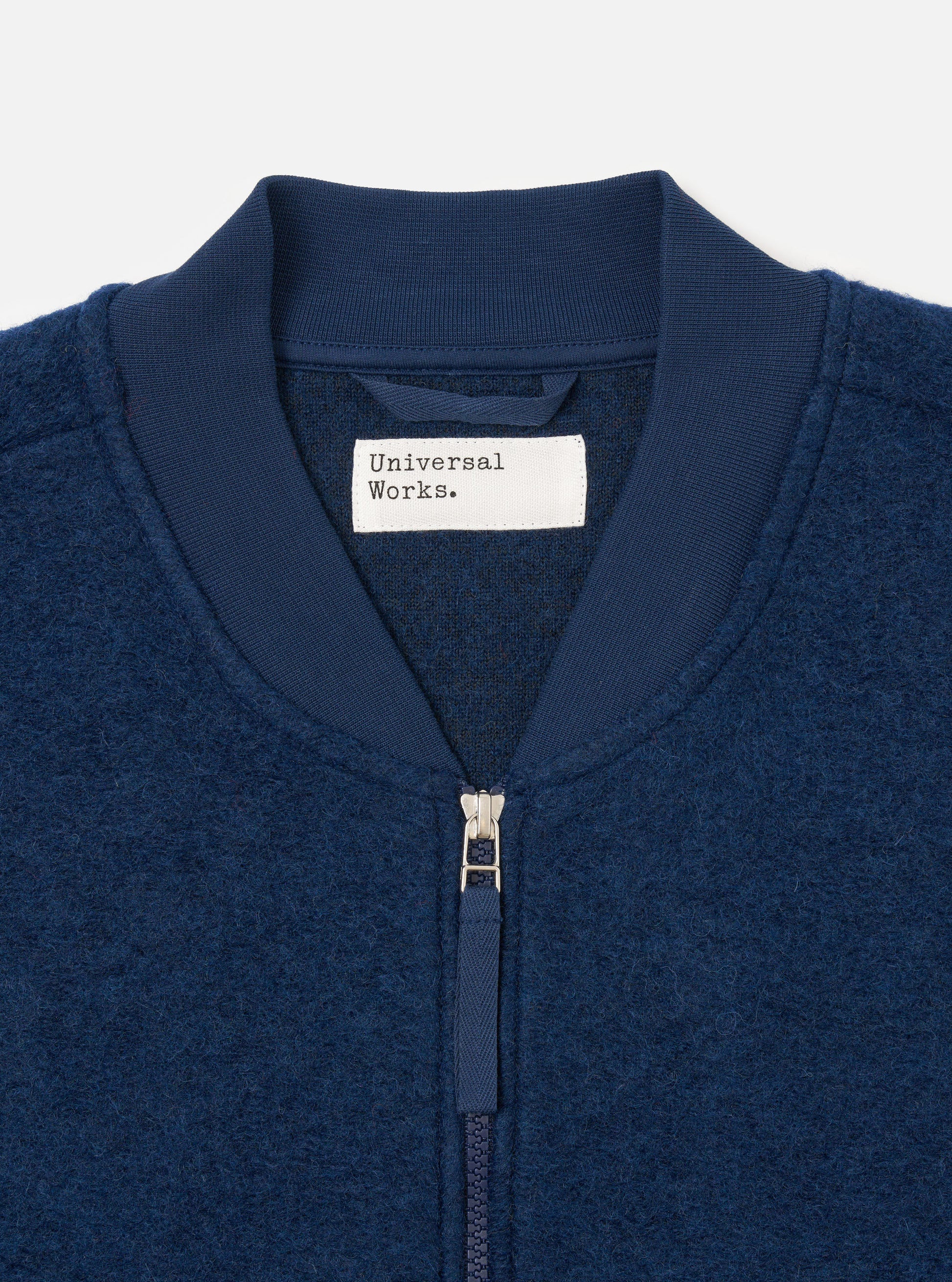 Universal Works Jackets Wool Fleece Zip Waistcoat - Indigo