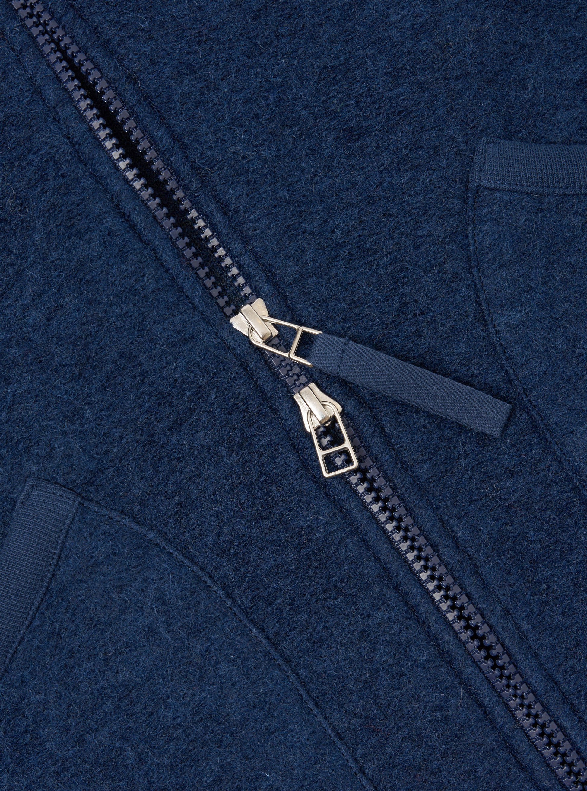 Universal Works Jackets Wool Fleece Zip Waistcoat - Indigo