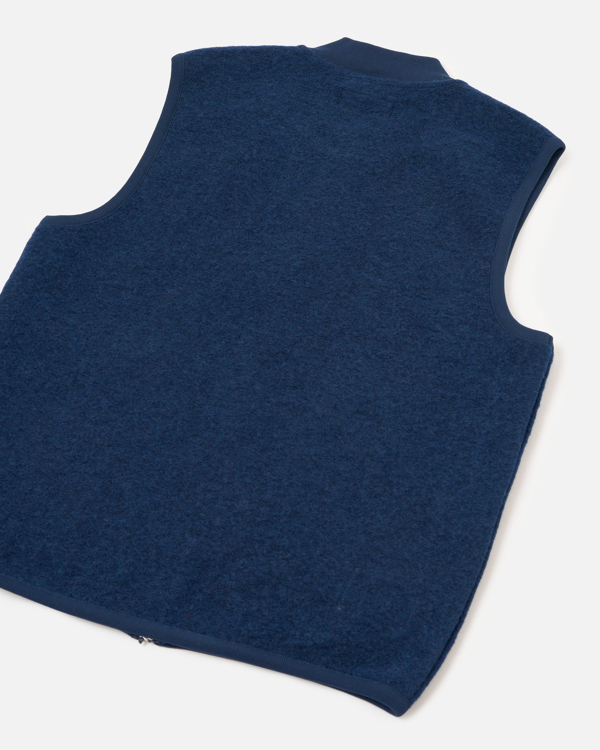 Universal Works Jackets Wool Fleece Zip Waistcoat - Indigo