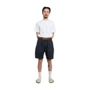 Universal Works M Casual Shorts Pleated Track Short Paper Touch Cotton, Dark Navy