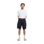 Universal Works M Casual Shorts Pleated Track Short Paper Touch Cotton, Dark Navy