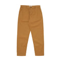 The Military Chino, Cumin by Universal Works offers a great fit with pleats and a timeless design. These brown straight-leg trousers feature button closure and side pockets, ensuring versatility for any wardrobe.