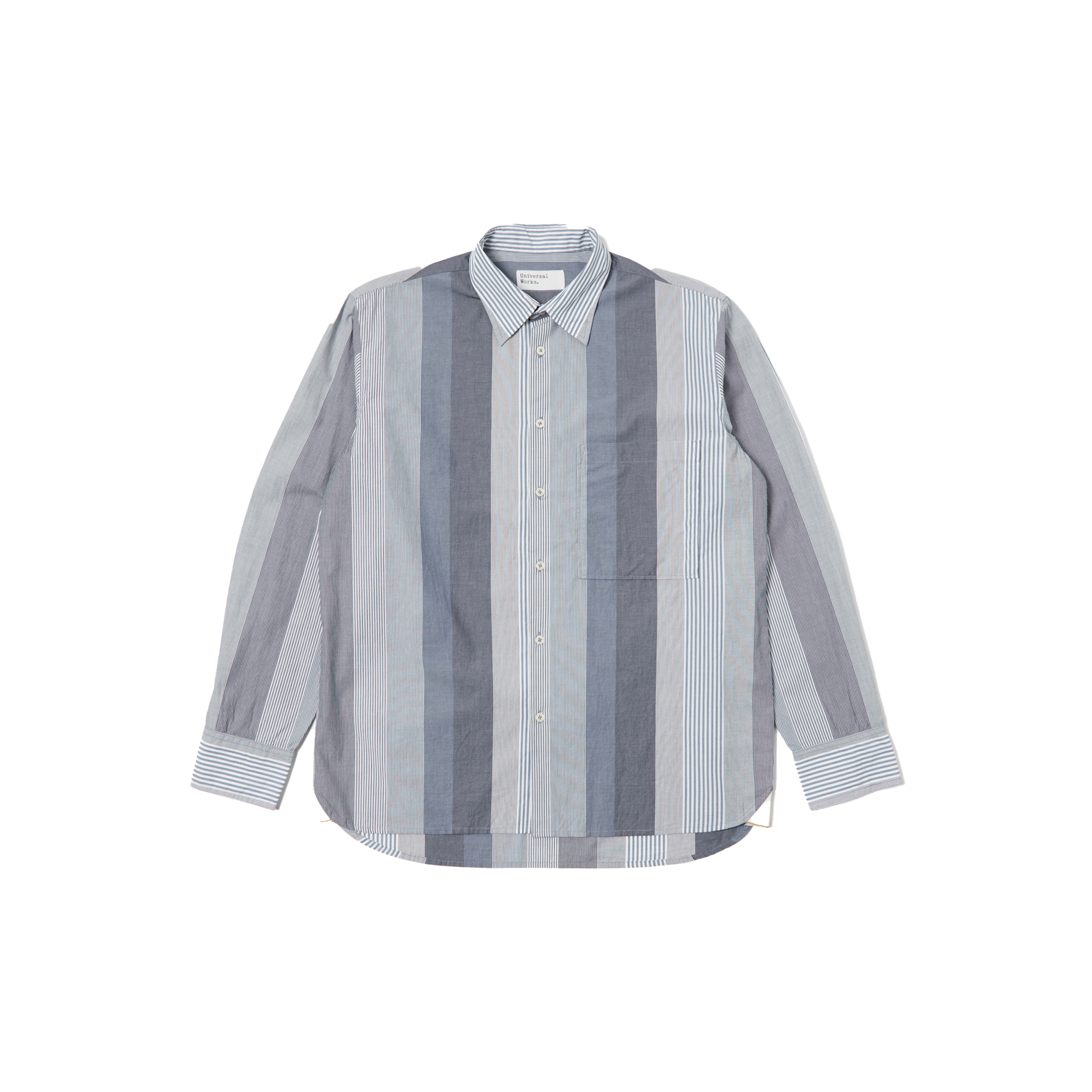 Universal Works M LS Button Down Shirt Blue Stripe / S Square Pocket Shirt