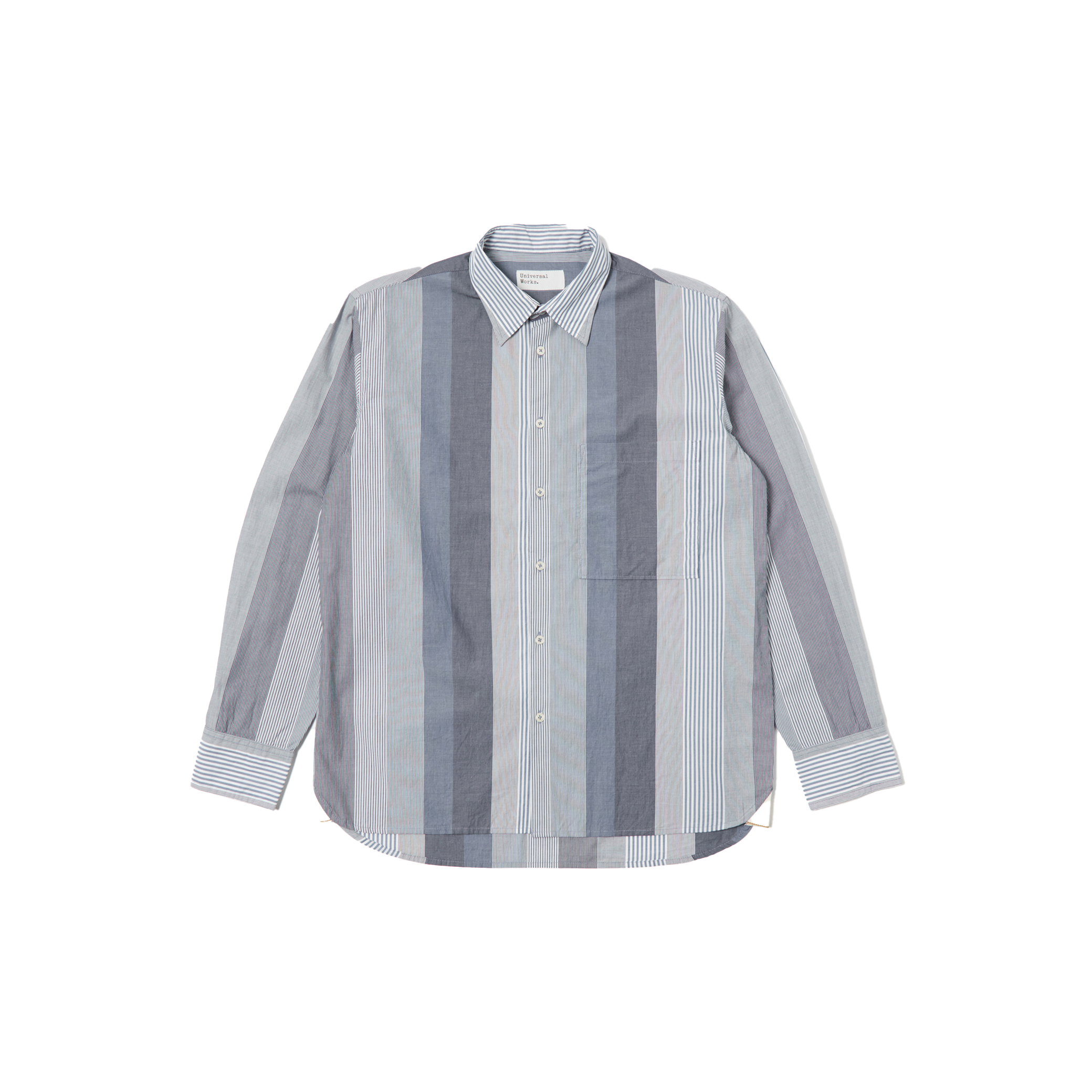 Universal Works M LS Button Down Shirt Blue Stripe / S Square Pocket Shirt