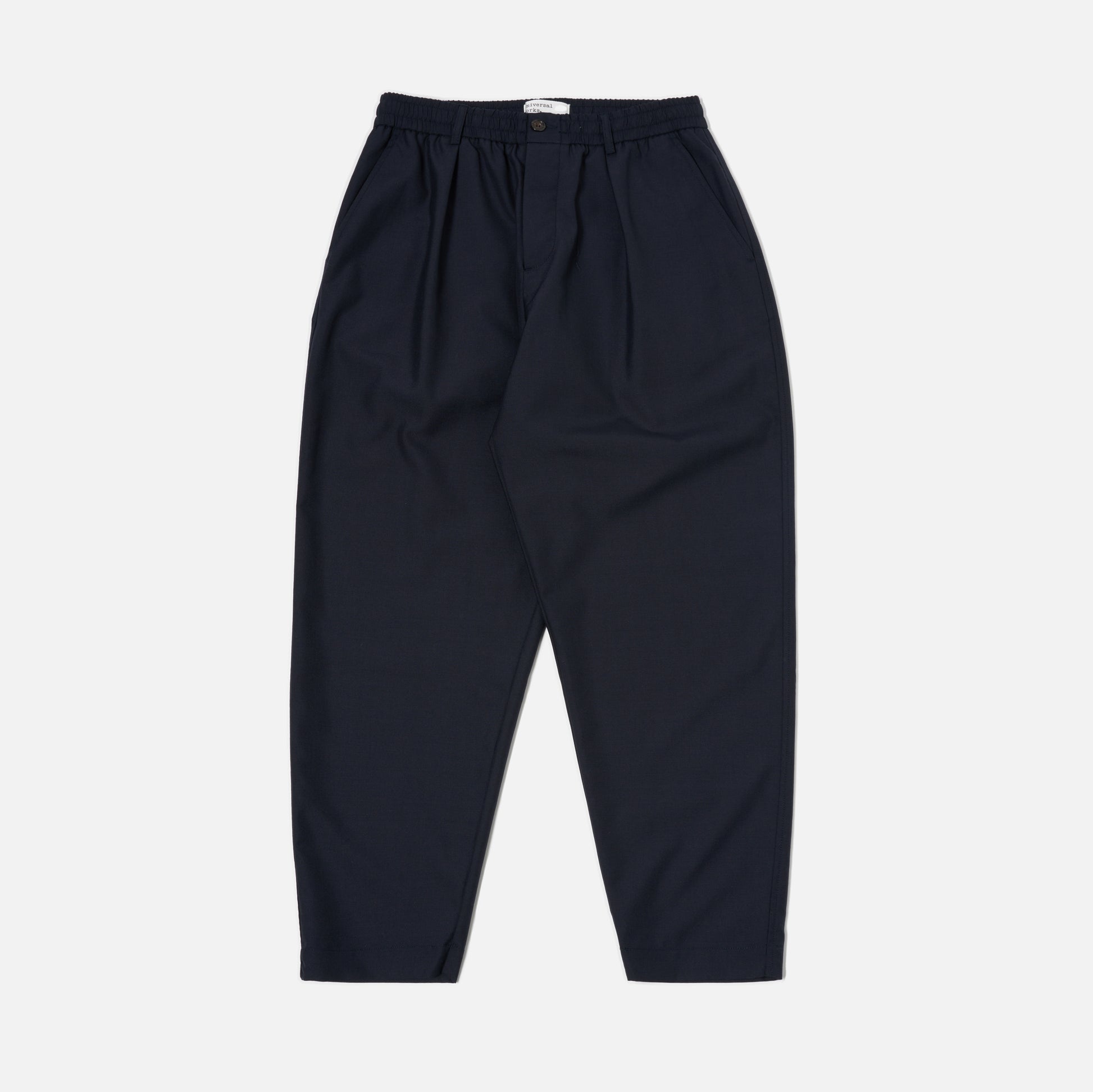 Universal Works M Pants Tropical Suiting Pleated Track Pant, Navy