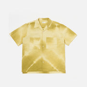 Universal Works M Shirt Tie n Dye Seersucker Camp Shirt, Khaki