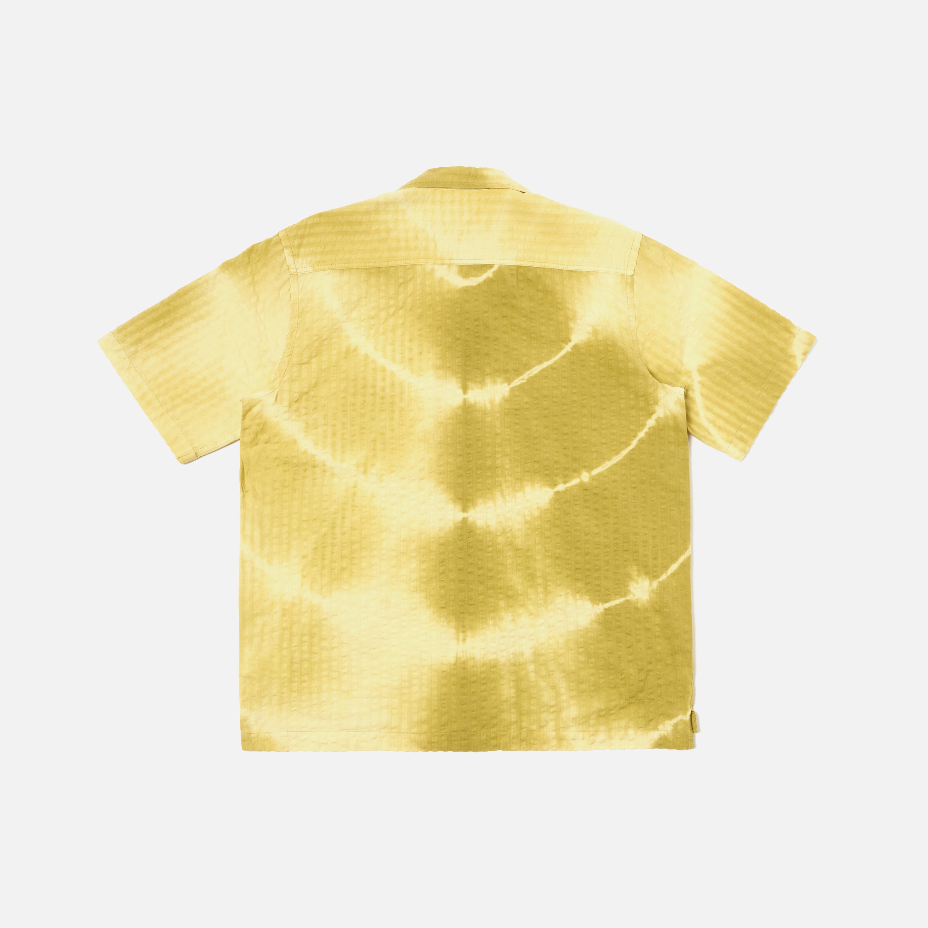 Universal Works M Shirt Tie n Dye Seersucker Camp Shirt, Khaki