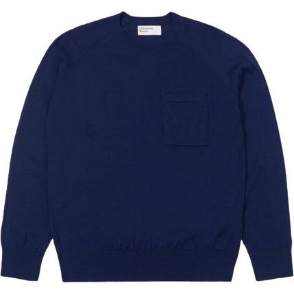 Universal Works M Sweaters Loose Pocket Crew , Blue