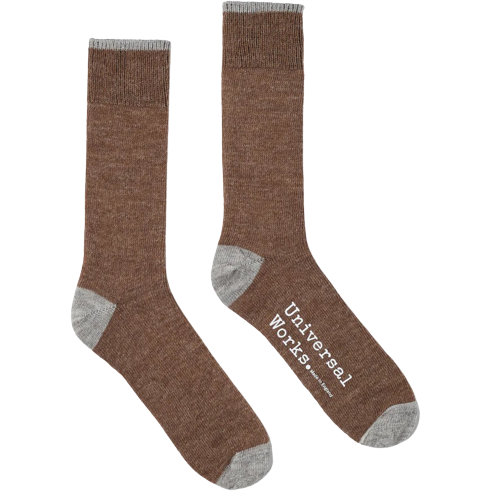Universal Works Socks Alpaca Sock, Brown