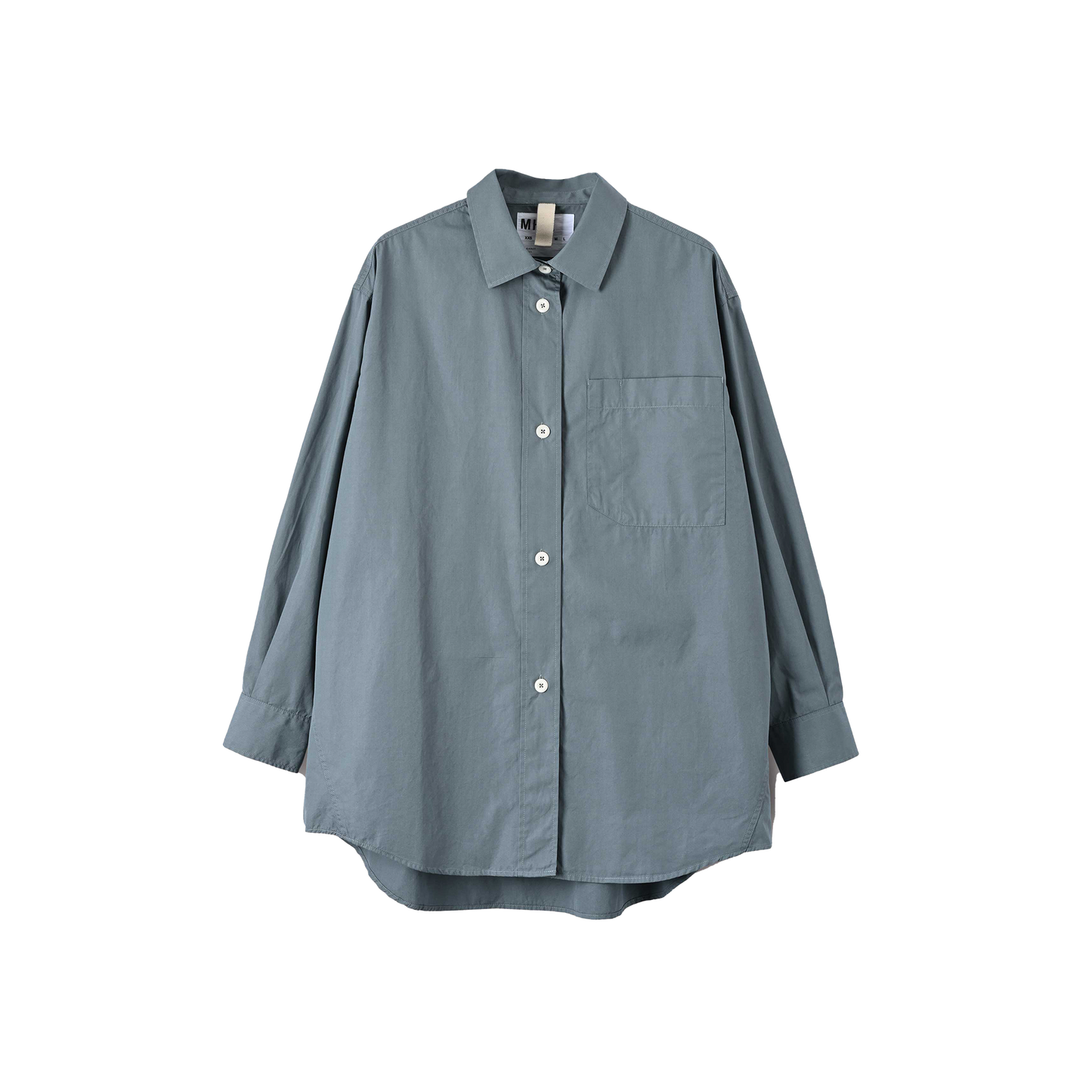 Pull Over Shirt Cotton Linen Grey Green