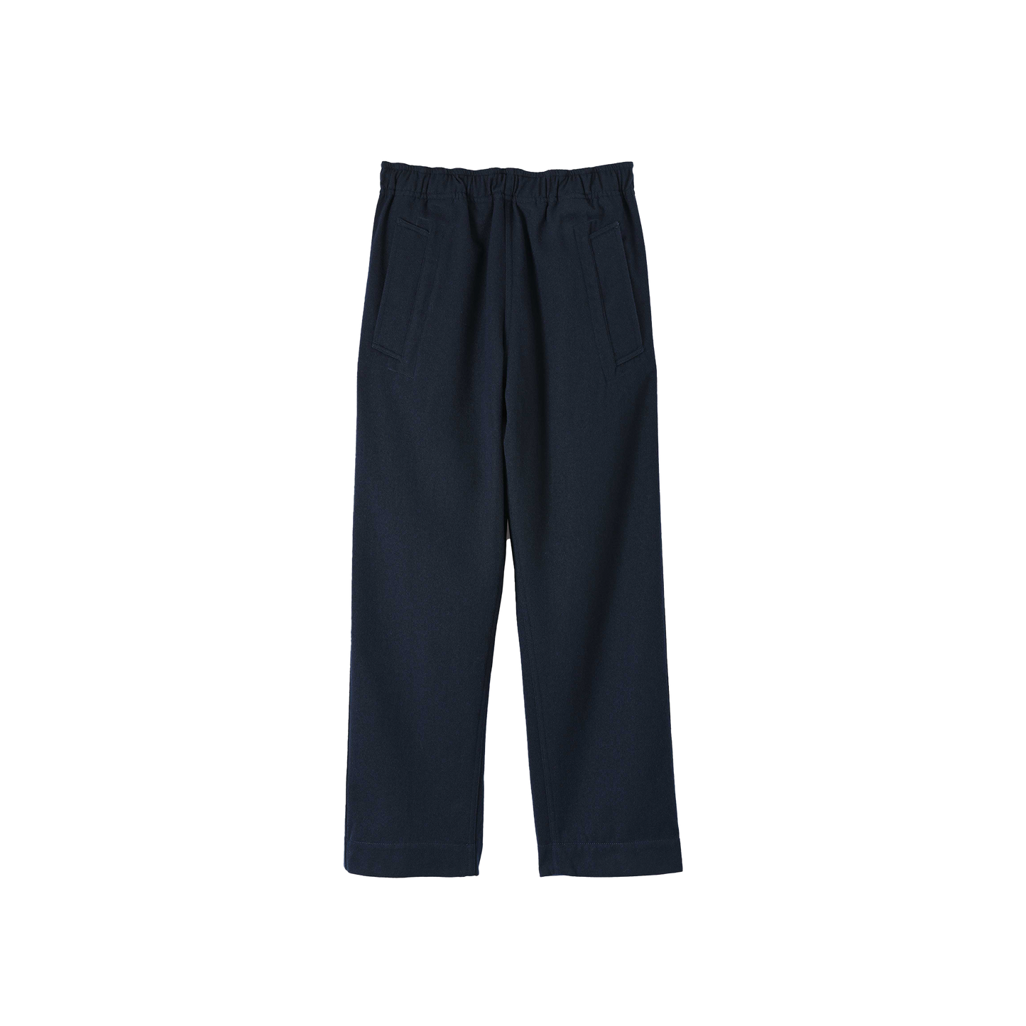 The Margaret Howell W Wide Leg Jogger, made of lightweight cotton, features an elastic waistband and two front pockets and is displayed on a white background.