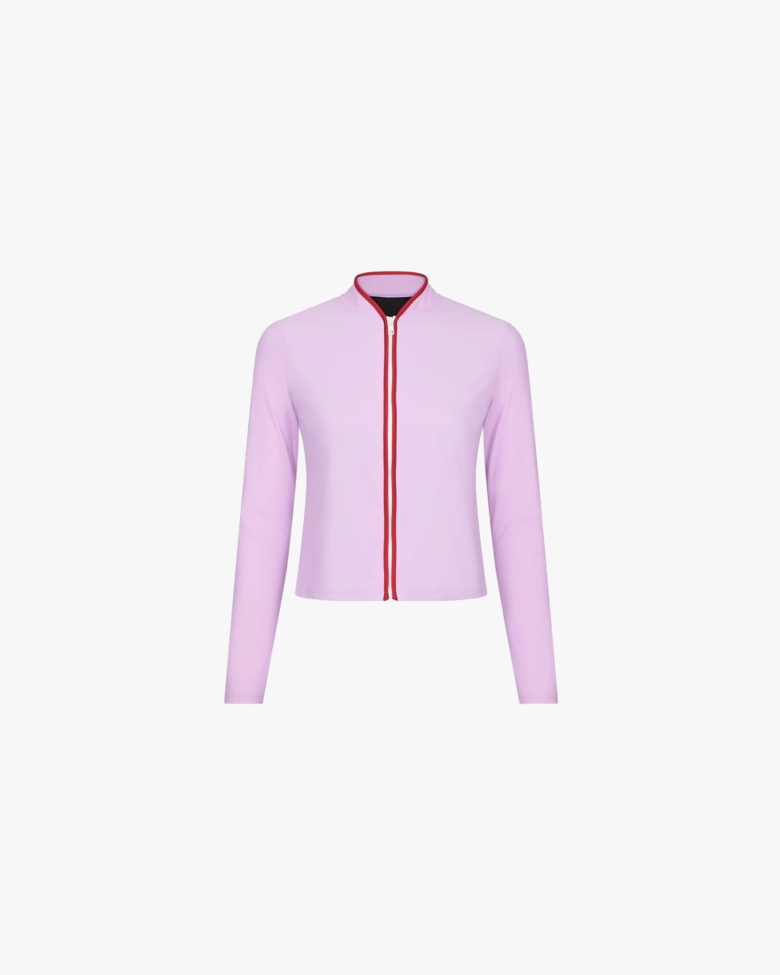 Wallien Rash Guard Rash Guard With Zip - Lilac / Red