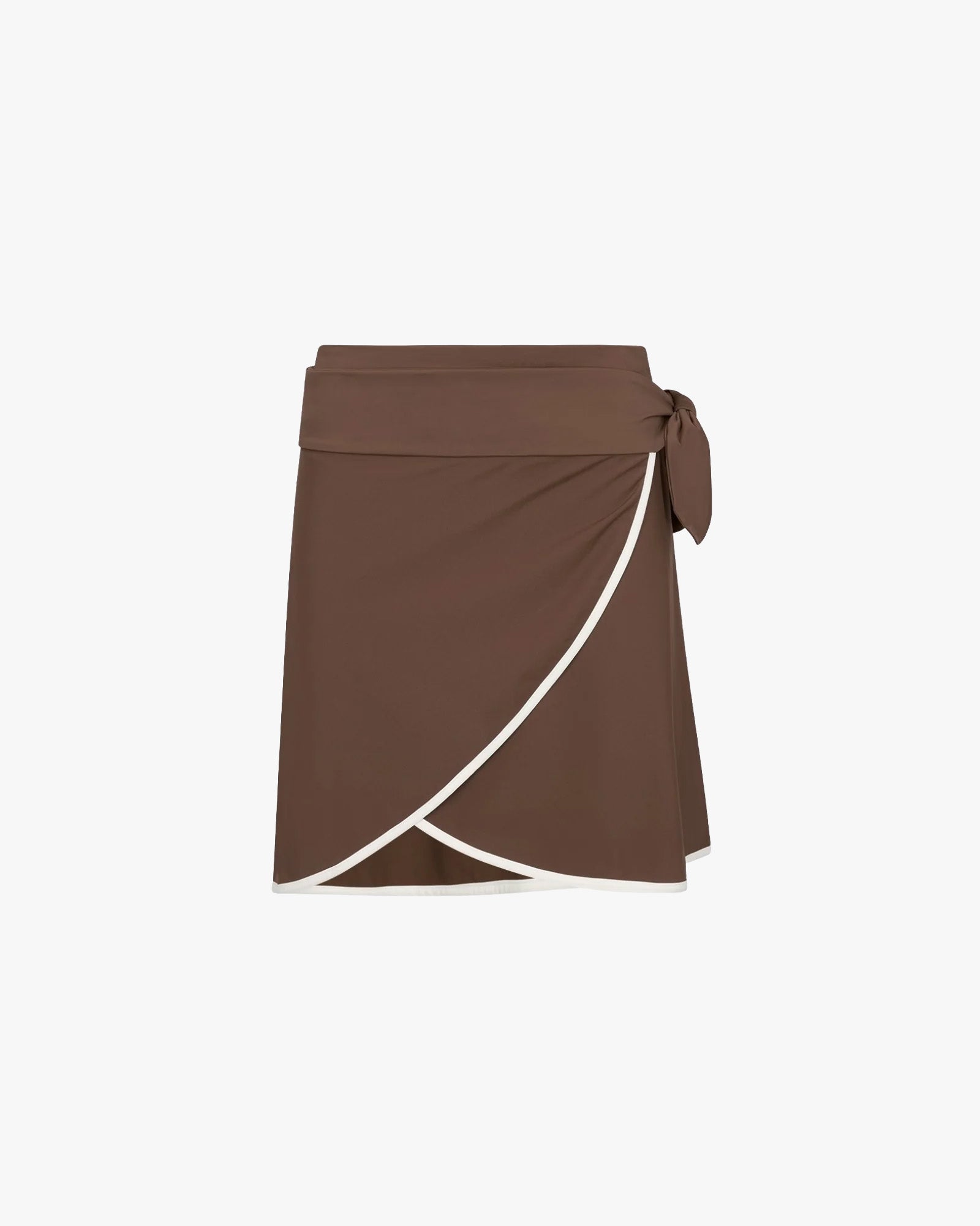 Wallien W Cover Up Wrap Skirt - Brown / White